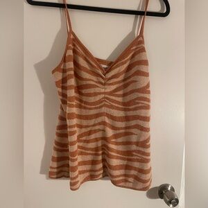 Shiny Zebra Print Tank Top